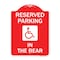 Signmission Reserved Parking in Rear W/ Graphic, Red & White Aluminum Sign, 18" x 24", RW-1824-23067 A-DES-RW-1824-23067 - alternate 1